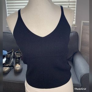 ☁️Divided by HM Basic knit tank top medium black